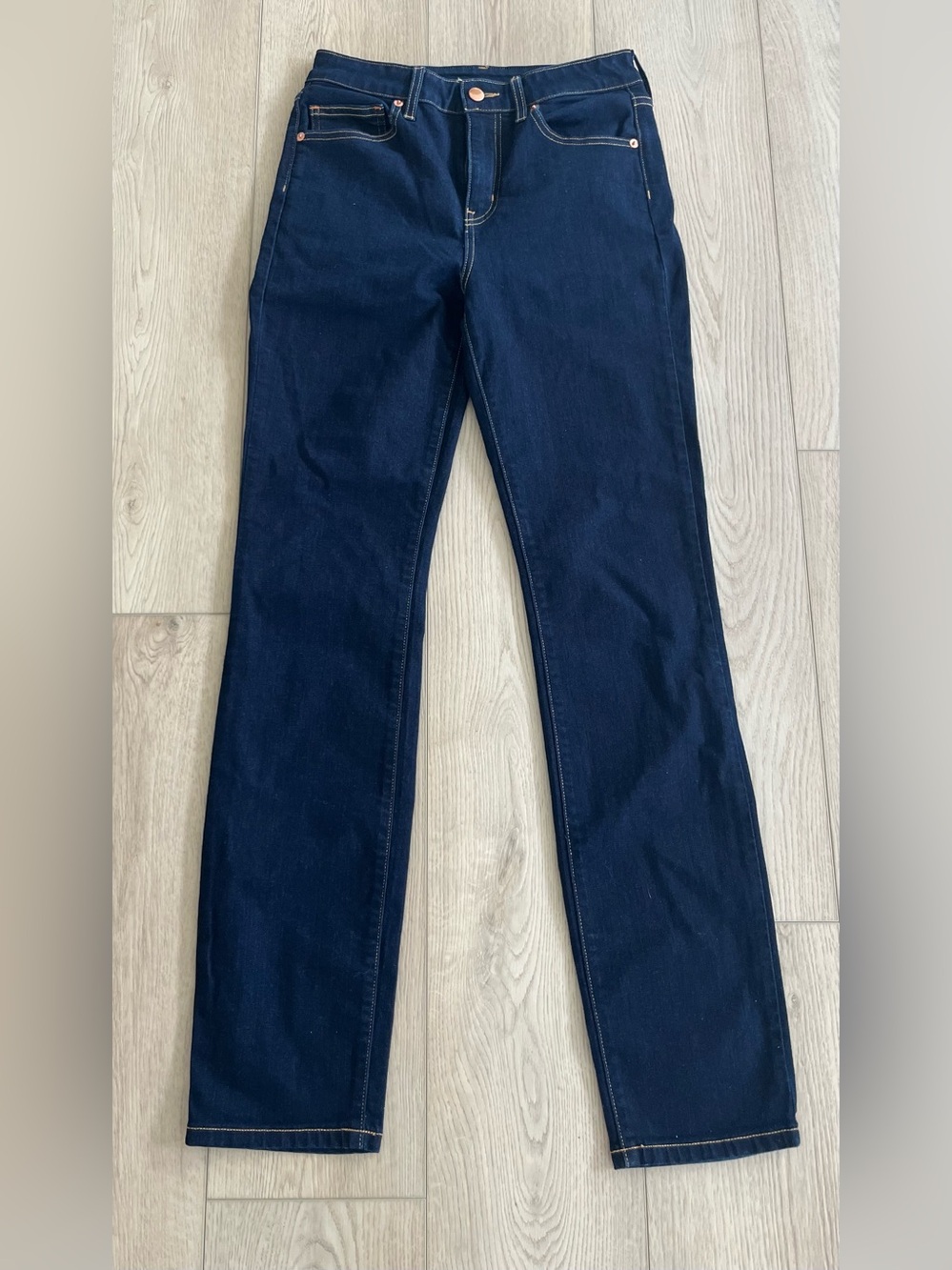 Aviator Best Travel Jeans Womens Dark Wash Blue High Rise USA 28x32